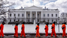 Proponents of closing the prison at Guantanamo demonstrate in front of the White House [Photo Credit:  Greg Foster/flickr/cc]